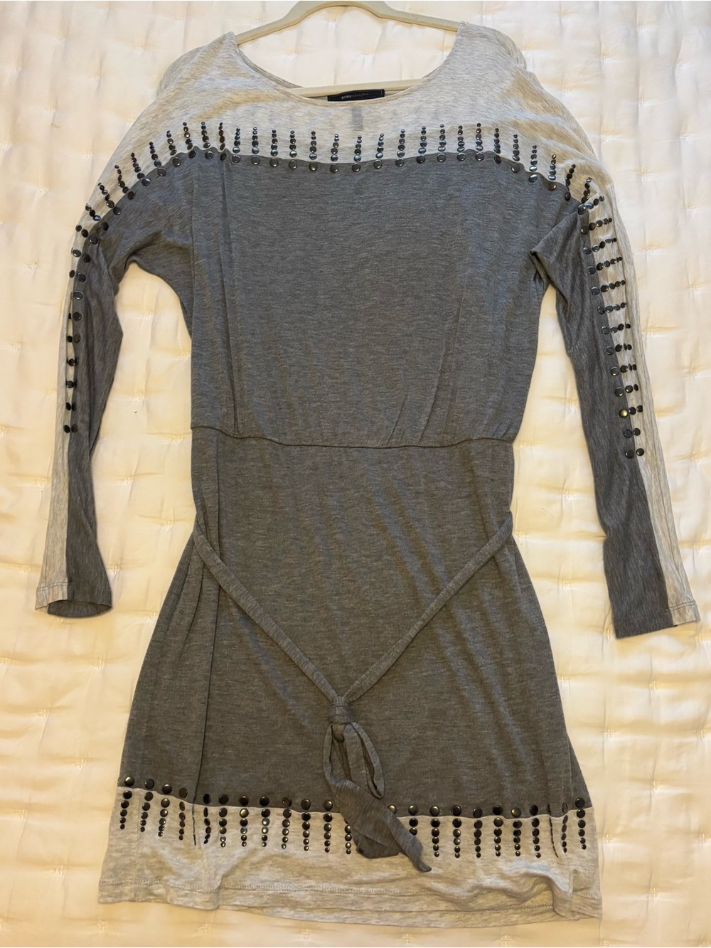 BCBGMaxAzria Heather Gray / Grey Studded Knit Top